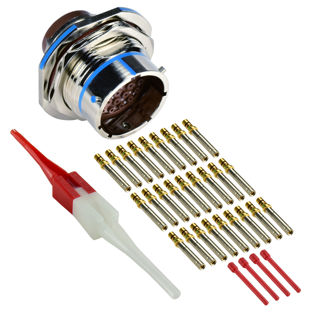 Connecteur Circulaire TTI MIL Spec 41P Taille 22 - Réceptacle Broche Montage Panneau MS3474W22-41P